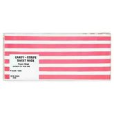 Candy Pink Striped Sweet Bags x 100  Adomoo